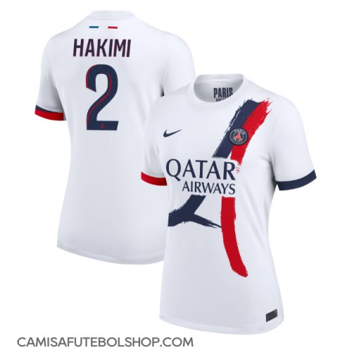 Camisa de time de futebol Paris Saint-Germain Achraf Hakimi #2 Replicas 2º Equipamento Feminina 2024-25 Manga Curta